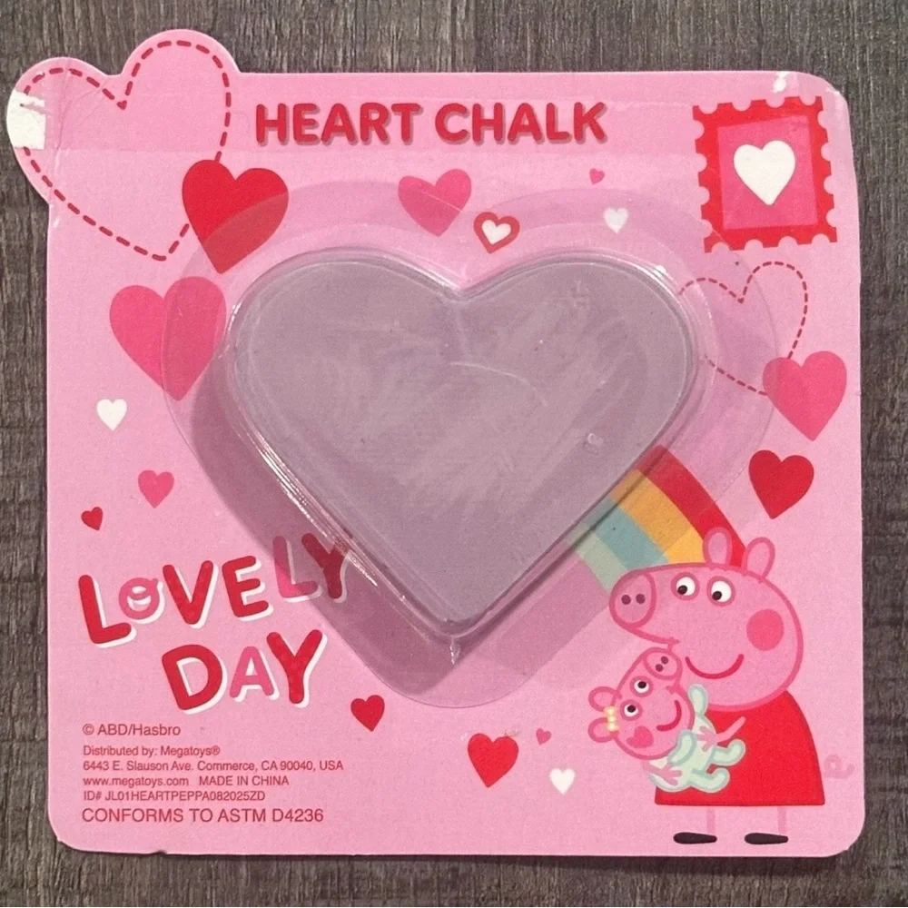 💞 New Hasbro Peppa Pig Pinkish Purple Heart Sidewalk Chalk